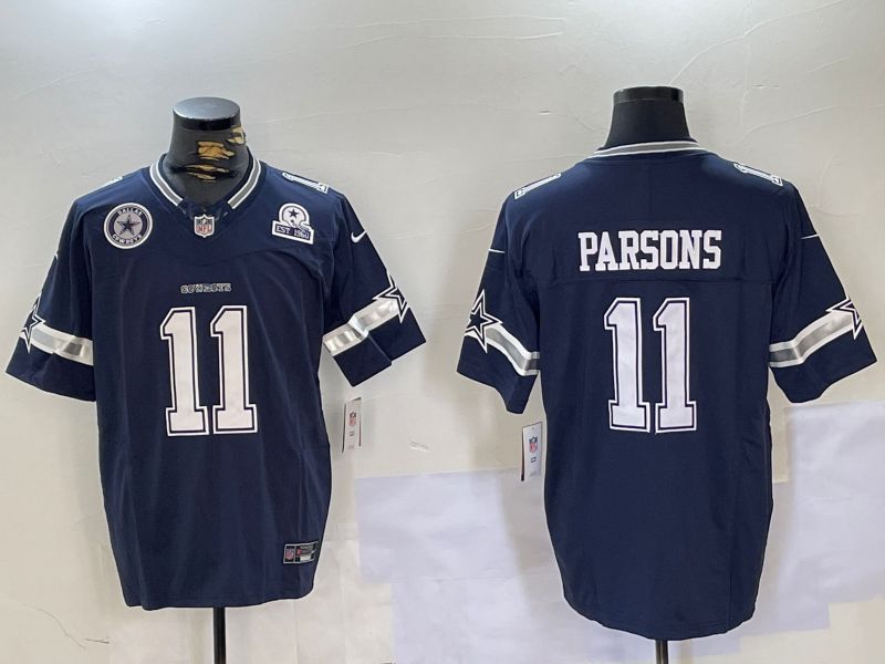 Men Dallas Cowboys #11 Parsons Blue 2024 Nike Three generations Vapor Limited NFL Jersey style 10->dallas cowboys->NFL Jersey